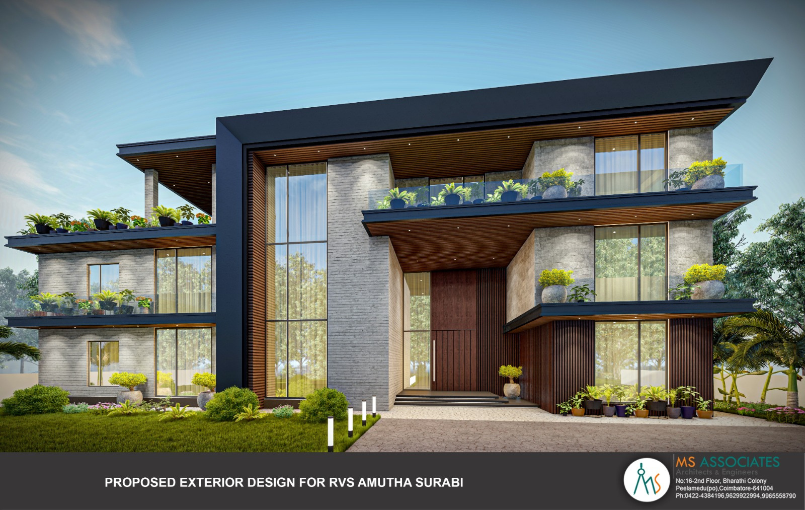 RVS Amutha Surabi &mdash; residential villa exterior visualisation